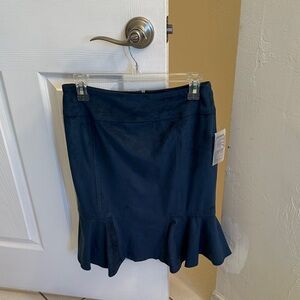 Alberto Makali Navy Midi Skirt with Flared Hem